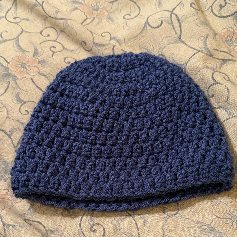 Handmade Navy Blue Crochet Beanie